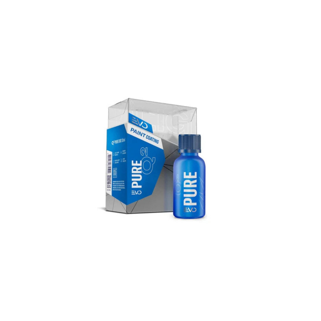 Gyeon Pure EVO Blue bottle and packaging labeled 'PURE' on a white background