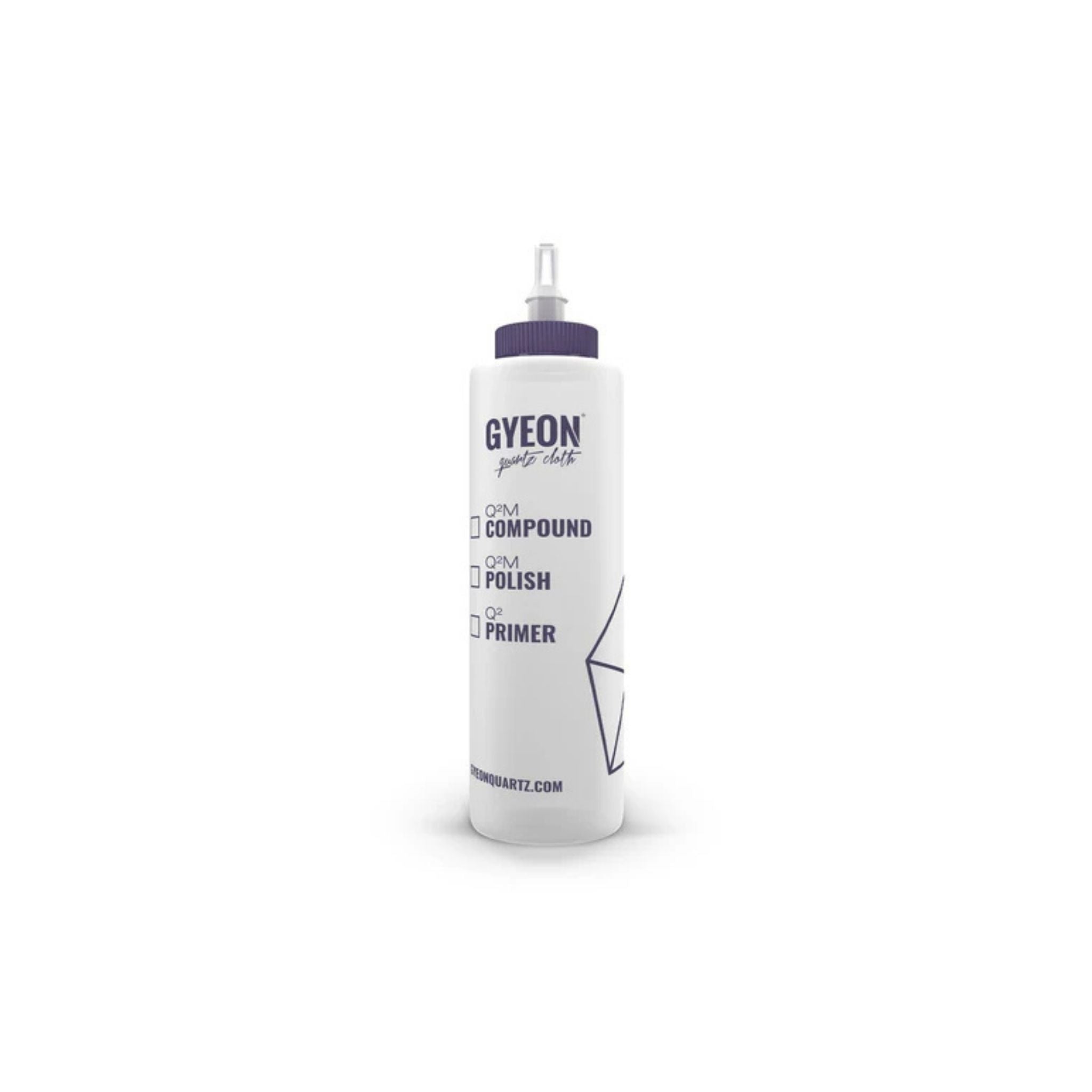 Gyeon Q²M Dispenser Bottle professional applicator bottle for easy, mess-free dispensing of polishing and compound products.