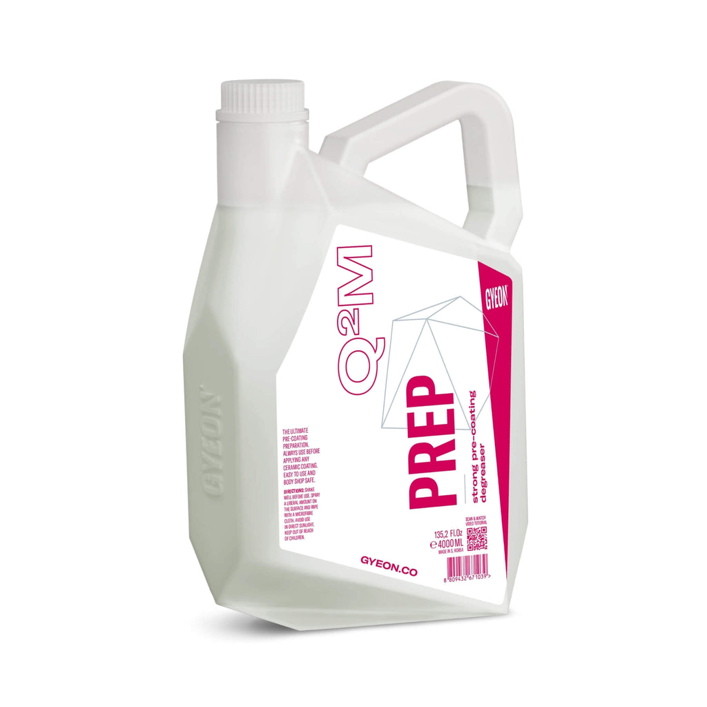 Gyeon Q²M Prep paint prep spray for removing polishing oils before ceramic coating application.
