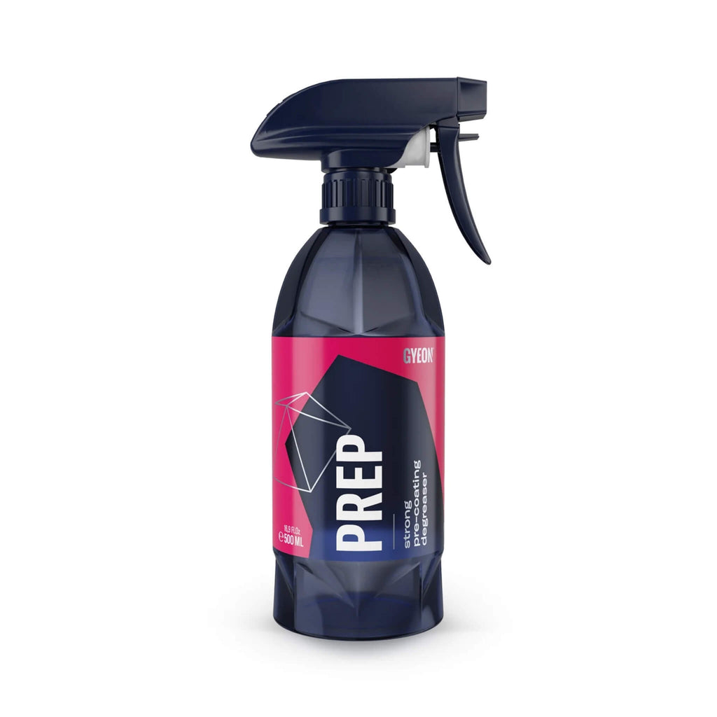 Gyeon Q²M Prep paint prep spray for removing polishing oils before ceramic coating application.
