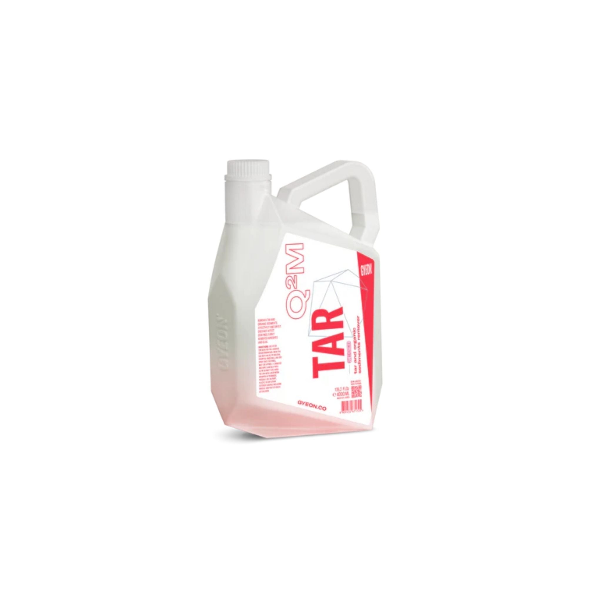 Gyeon Q²M Tar automotive tar remover for effective removal of tar spots, adhesive residue, and road grime from paintwork.