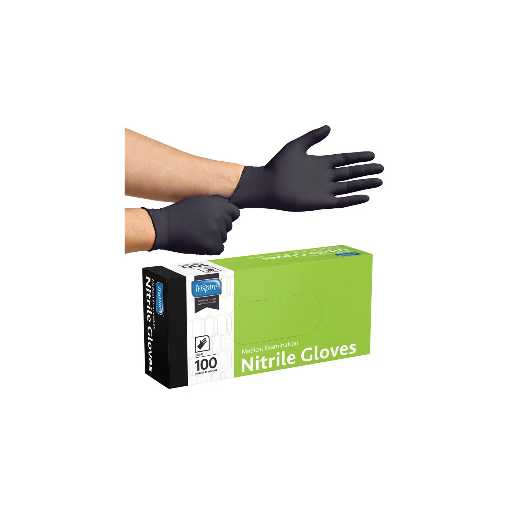 Inspire Black Nitrile Disposable Gloves by My Store | Auto Detailing Supplies