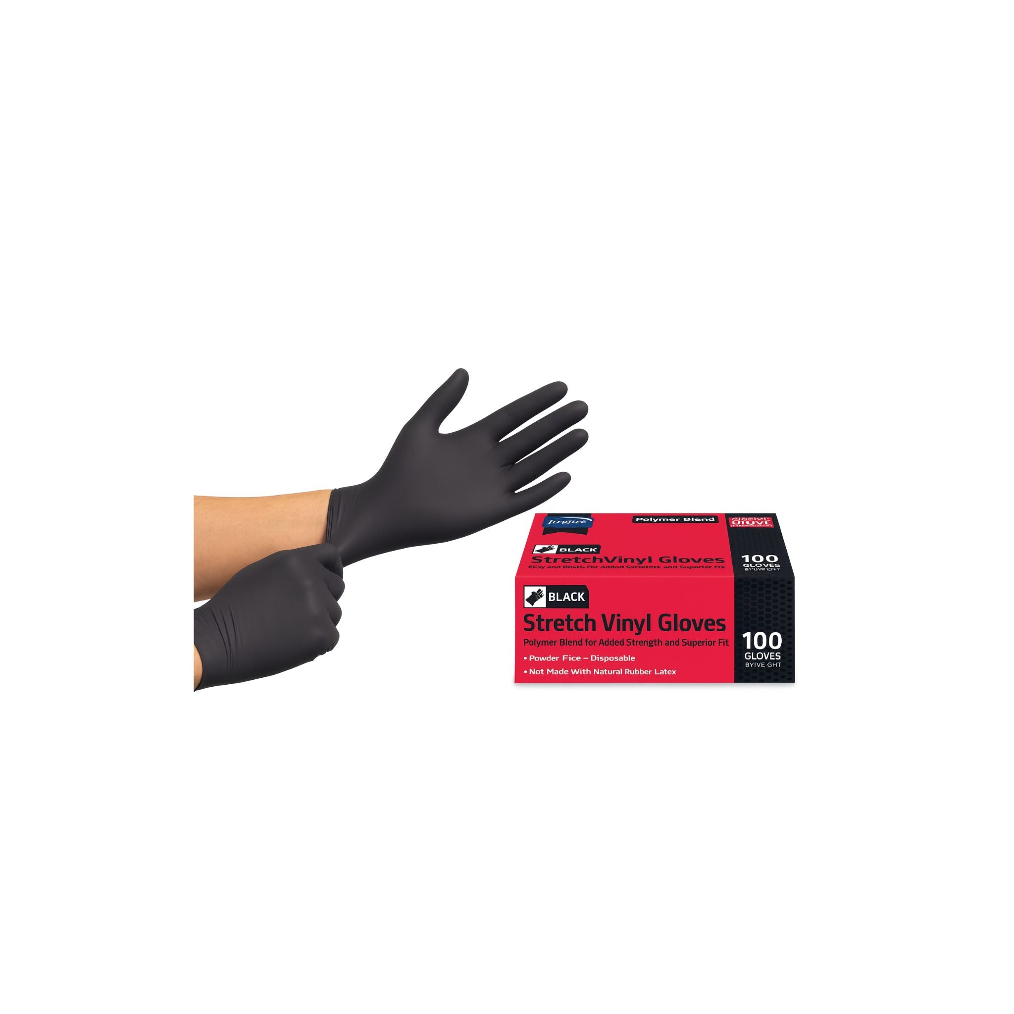 Inspire Black Nitrile Gloves VINYL POLYMER BLEND for disposable protection during cleaning or detailing.