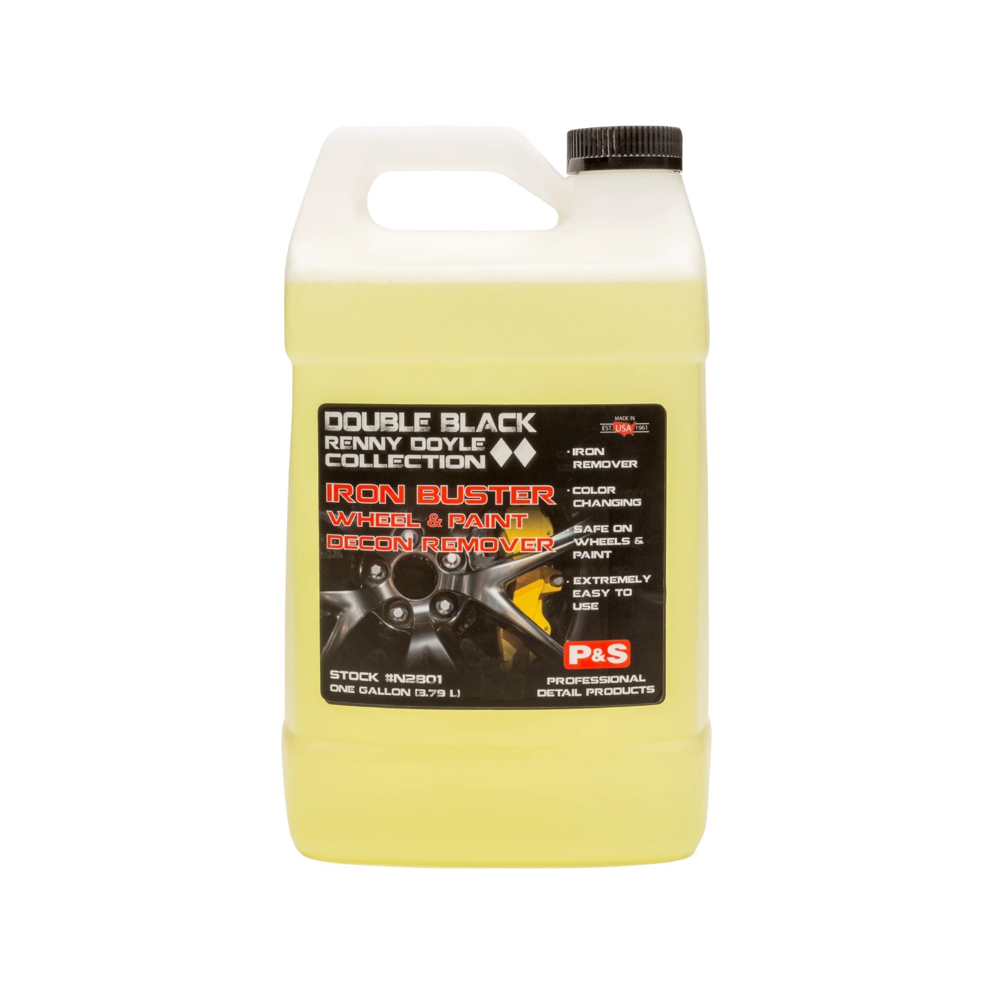 One-gallon jug of P&S Iron Buster, a pH balanced iron and contamination remover safe on paint and wheels.