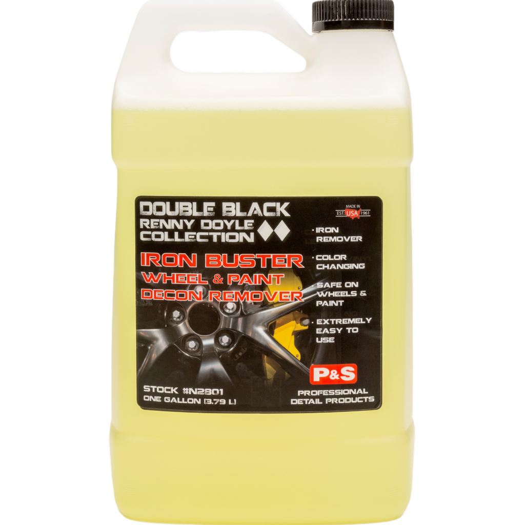 One-gallon jug of P&S Iron Buster, a pH balanced iron and contamination remover safe on paint and wheels.