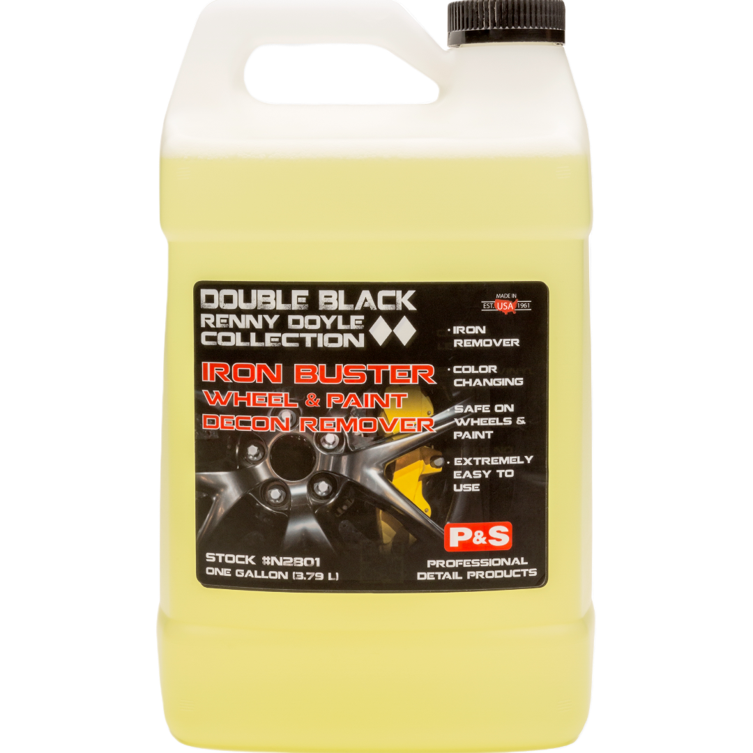 One-gallon jug of P&S Iron Buster, a pH balanced iron and contamination remover safe on paint and wheels.
