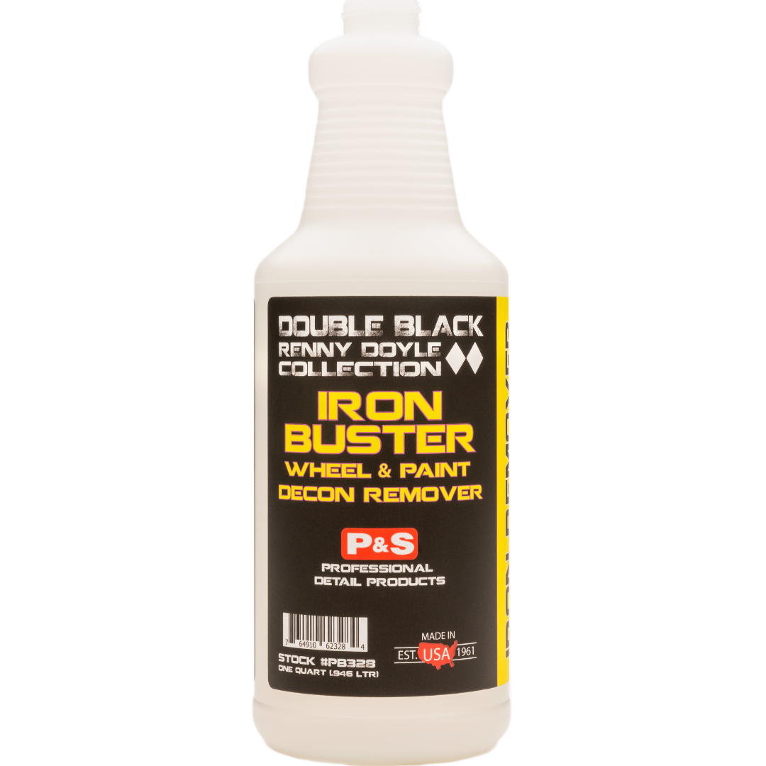 32 oz bottle of P&S Iron Buster, a color-changing iron remover that turns purple as it removes ferrous particulates.