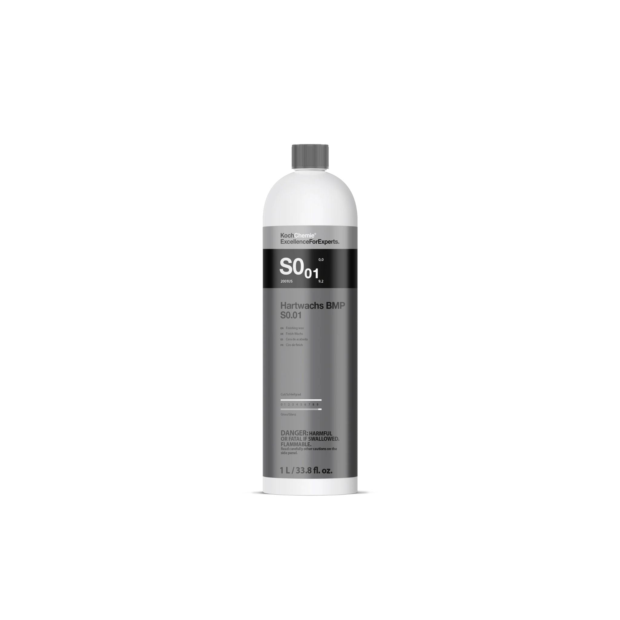 Koch-Chemie Hartwachs BMP S0.01 bottle, a high-gloss sealant for long-lasting vehicle paint protection.