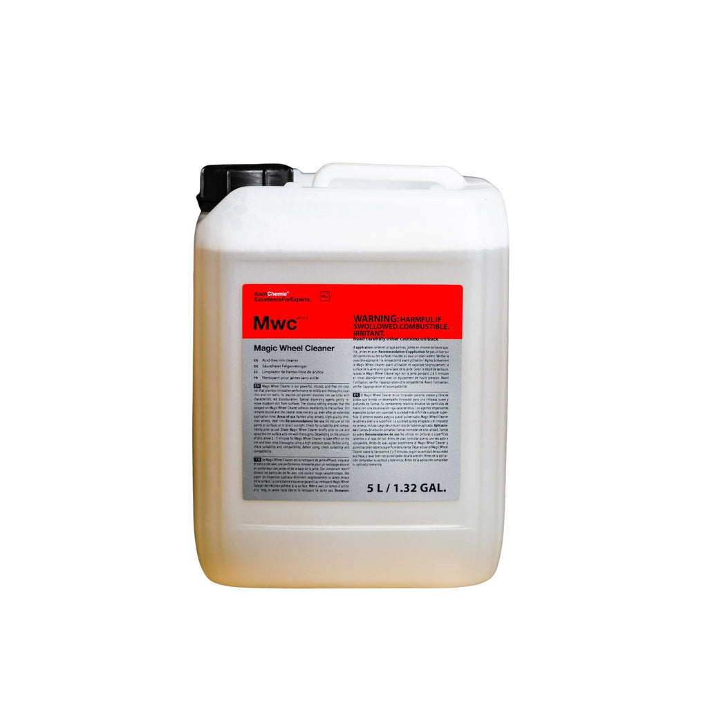 5L Koch-Chemie Magic Wheel Cleaner, a powerful, acid-free, cleaner for mild yet thorough cleaning of rims and rim wells.