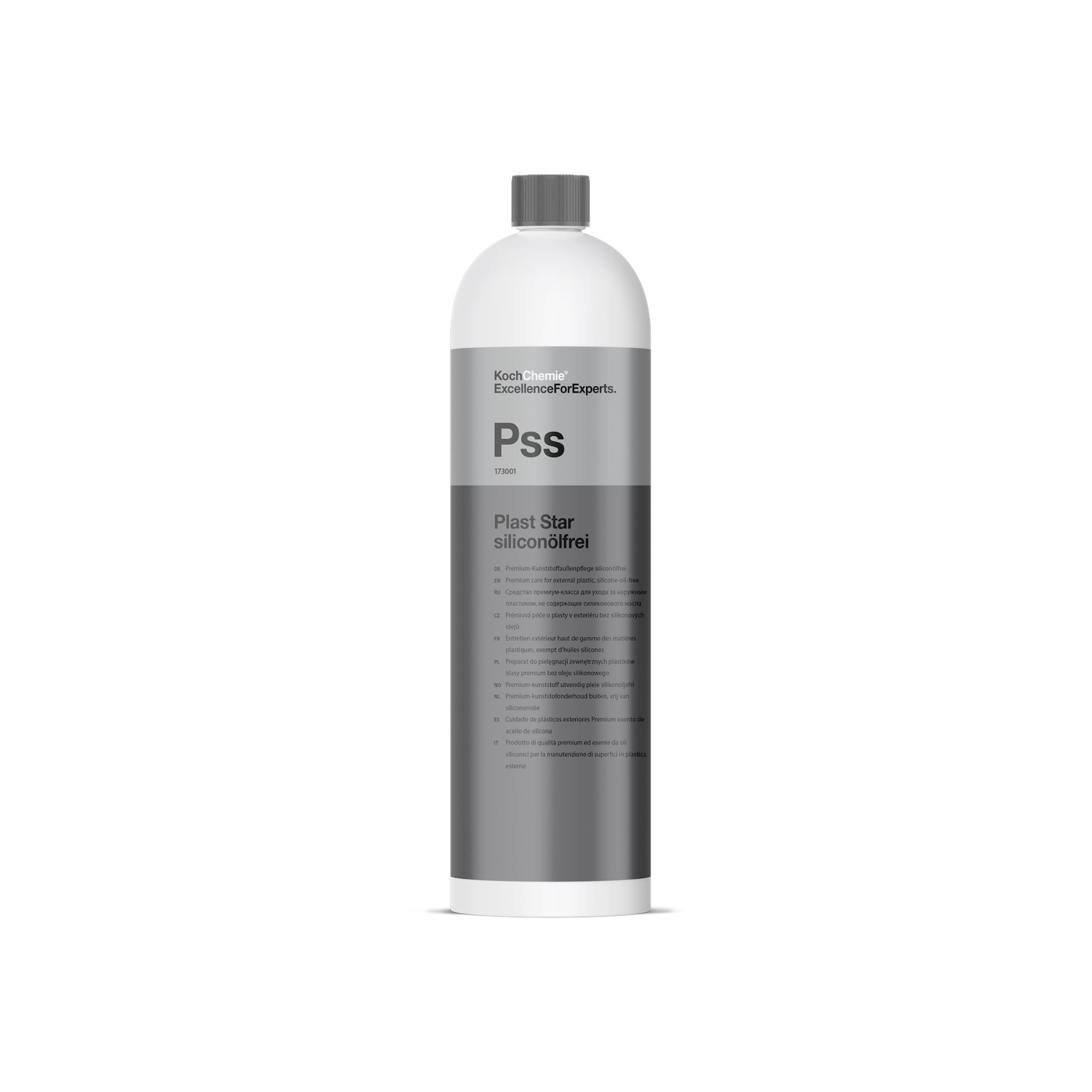 Koch-Chemie Plast Star Silicone-Free 1L premium plastic care, UV-stable, long-lasting protection without silicone oils.