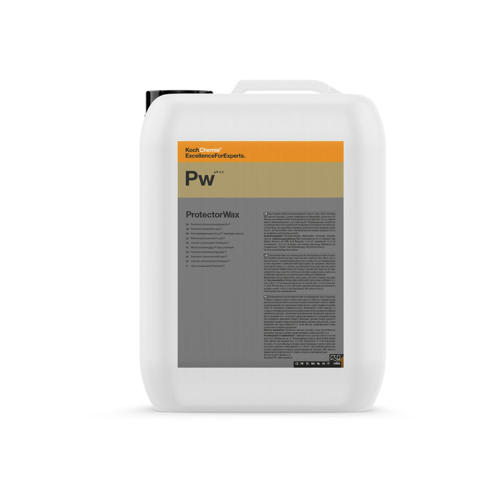 5L bottle of Koch-Chemie Protector Wax for durable, hydrophobic vehicle surface protection.