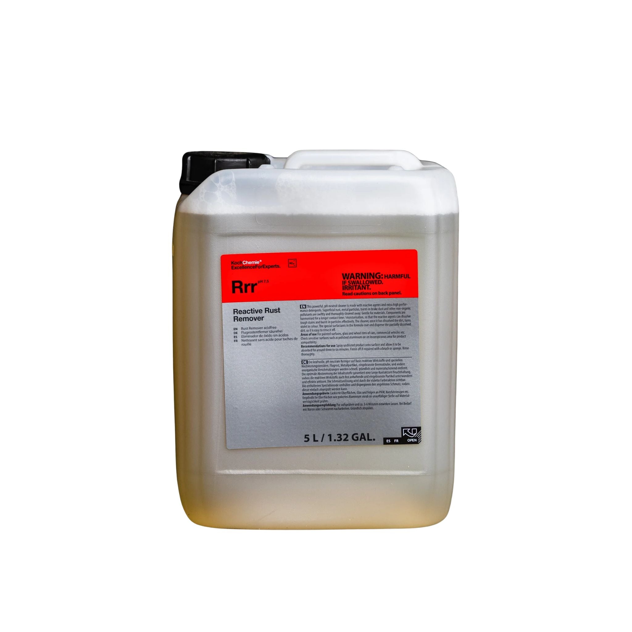 Koch-Chemie RRR Reactive Rust Remover bottle used for removing rust and iron deposits from surfaces.