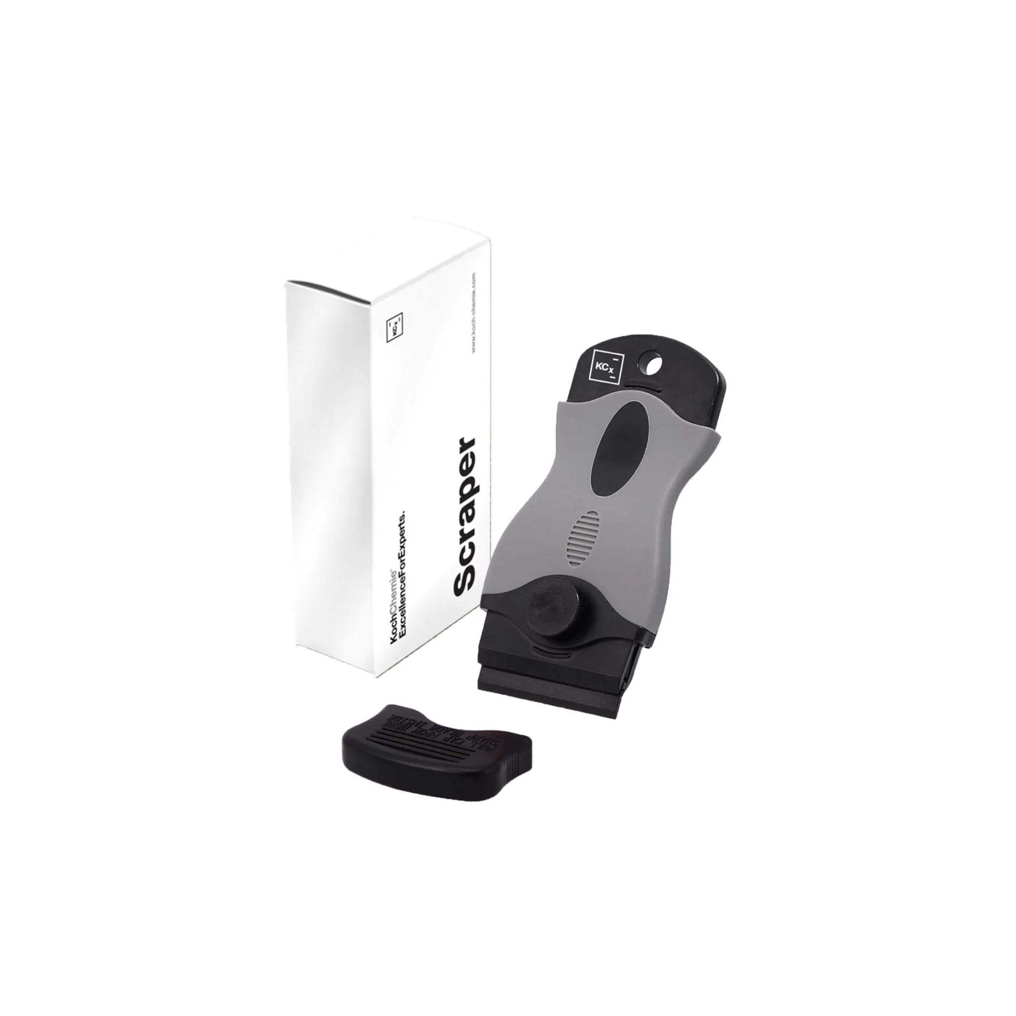 Koch-Chemie Scraper tool for removing stubborn residues from plastic and smooth vehicle surfaces.