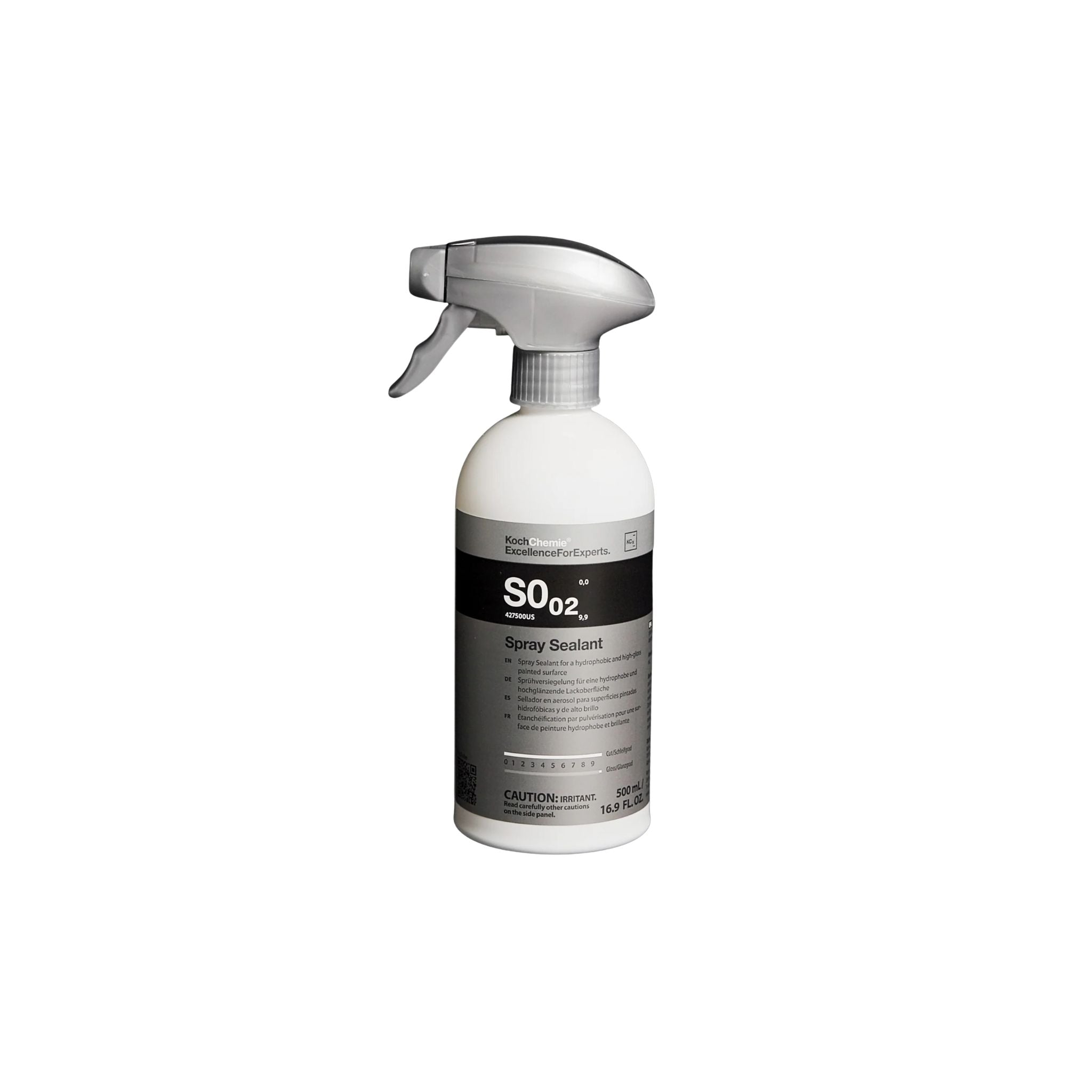 500mL Koch-Chemie S0.02 Spray Sealant bottle for quick, hydrophobic protection and shine on vehicle surfaces.