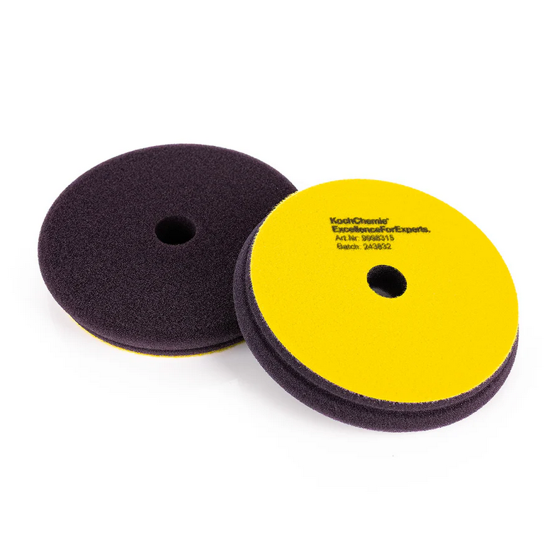 6-inch Koch-Chemie Fine Cut Pad, medium abrasive sponge designed for effective scratch removal and smooth polishing.