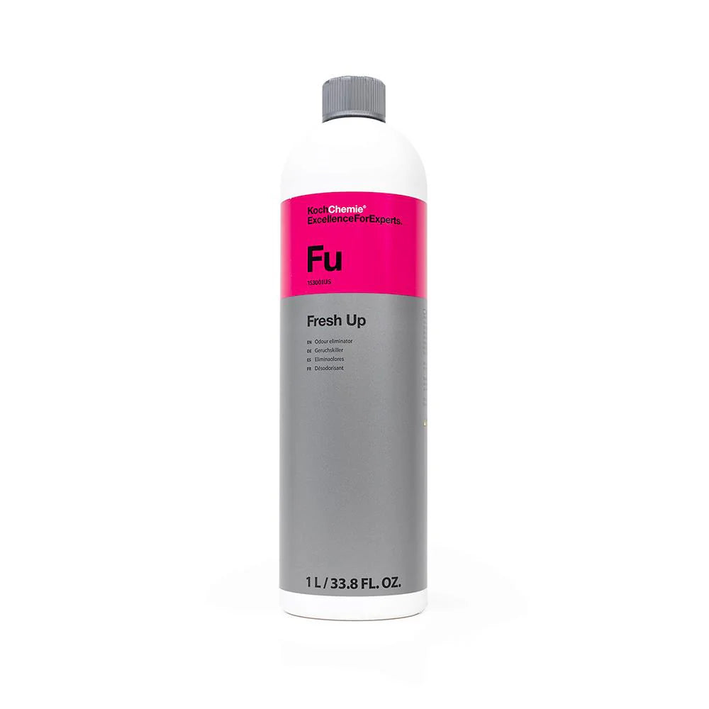 Koch-Chemie Fresh Up spray removes unpleasant odors in vehicles, boats, homes, and commercial or sanitary areas.