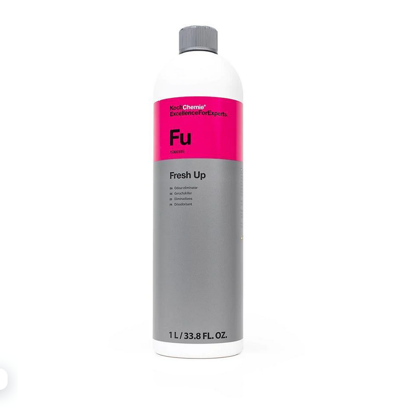 Koch-Chemie Fresh Up spray removes unpleasant odors in vehicles, boats, homes, and commercial or sanitary areas.