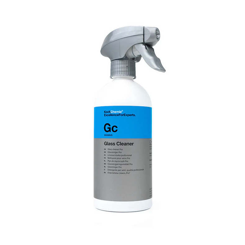 500ml Koch-Chemie Glass Cleaner for streak-free removal of dirt, oil, grease, and insects from vehicle glass.