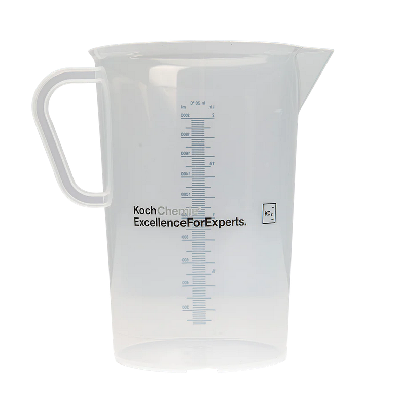 Koch-Chemie Graduated Jug 2L with clear measurement markings for precise dilution and mixing of car care products.