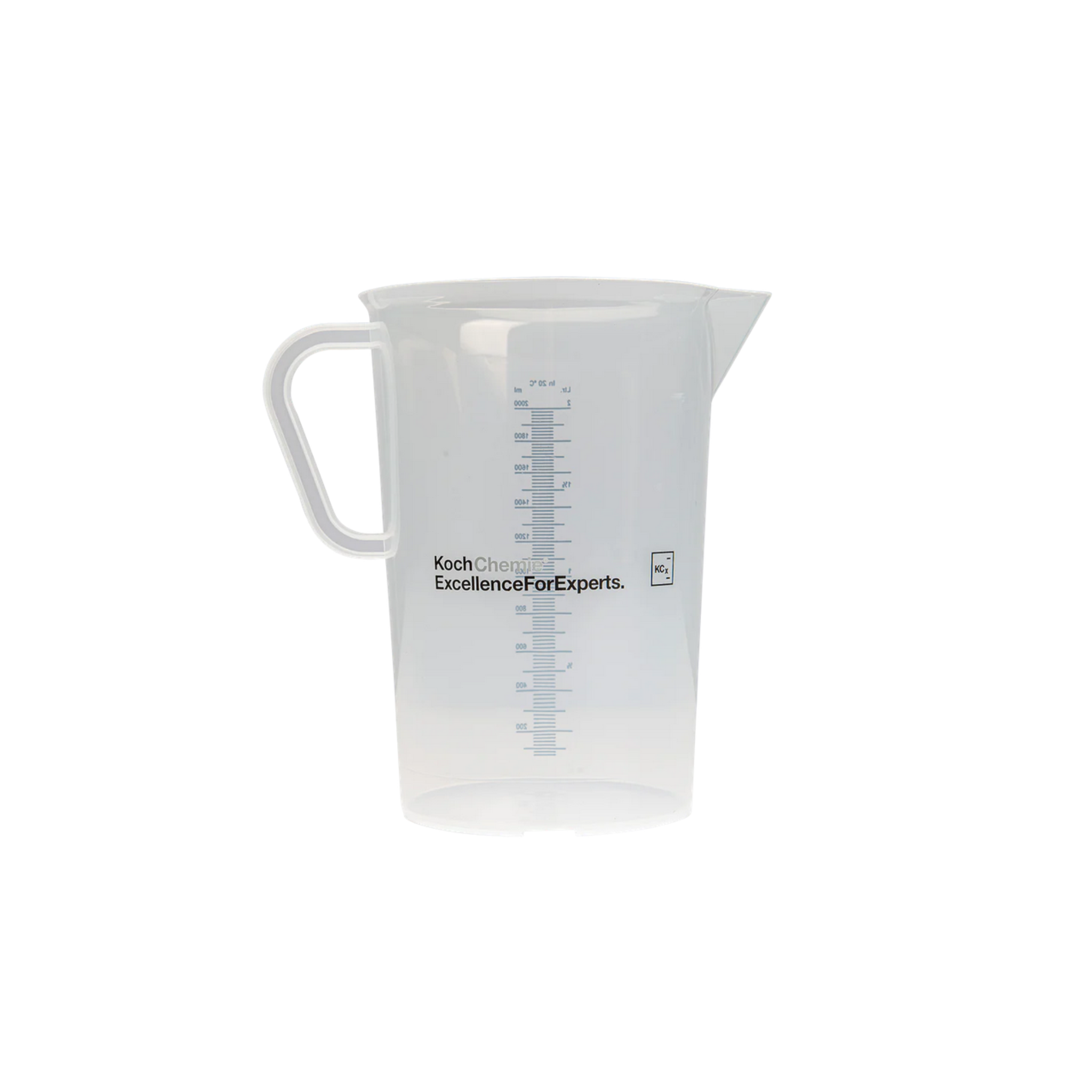Koch-Chemie Graduated Jug 2L with clear measurement markings for precise dilution and mixing of car care products.