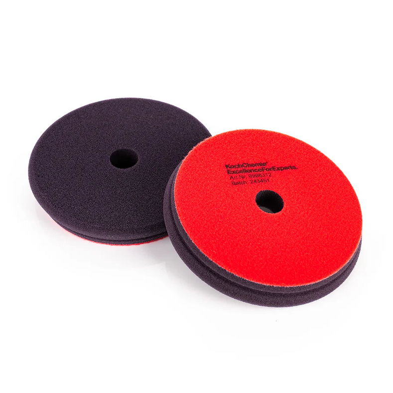 6-inch Koch-Chemie Heavy Cut Pad, high-abrasion foam designed to remove deep scratches and heavy paint defects effectively.