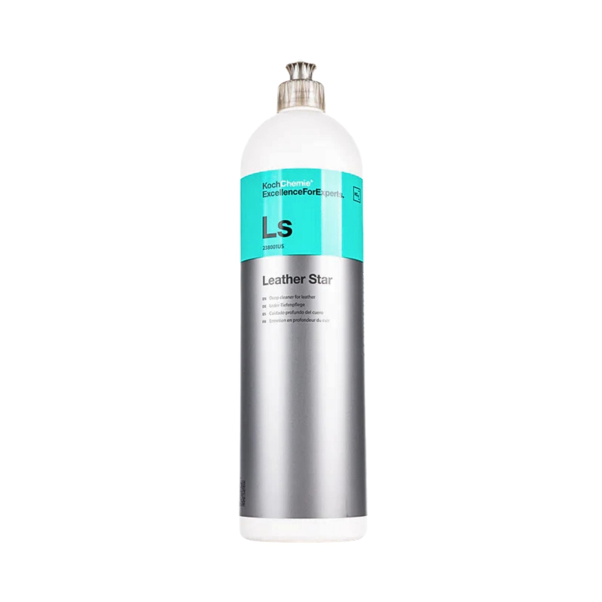 Bottle of Leather Star product on a white background