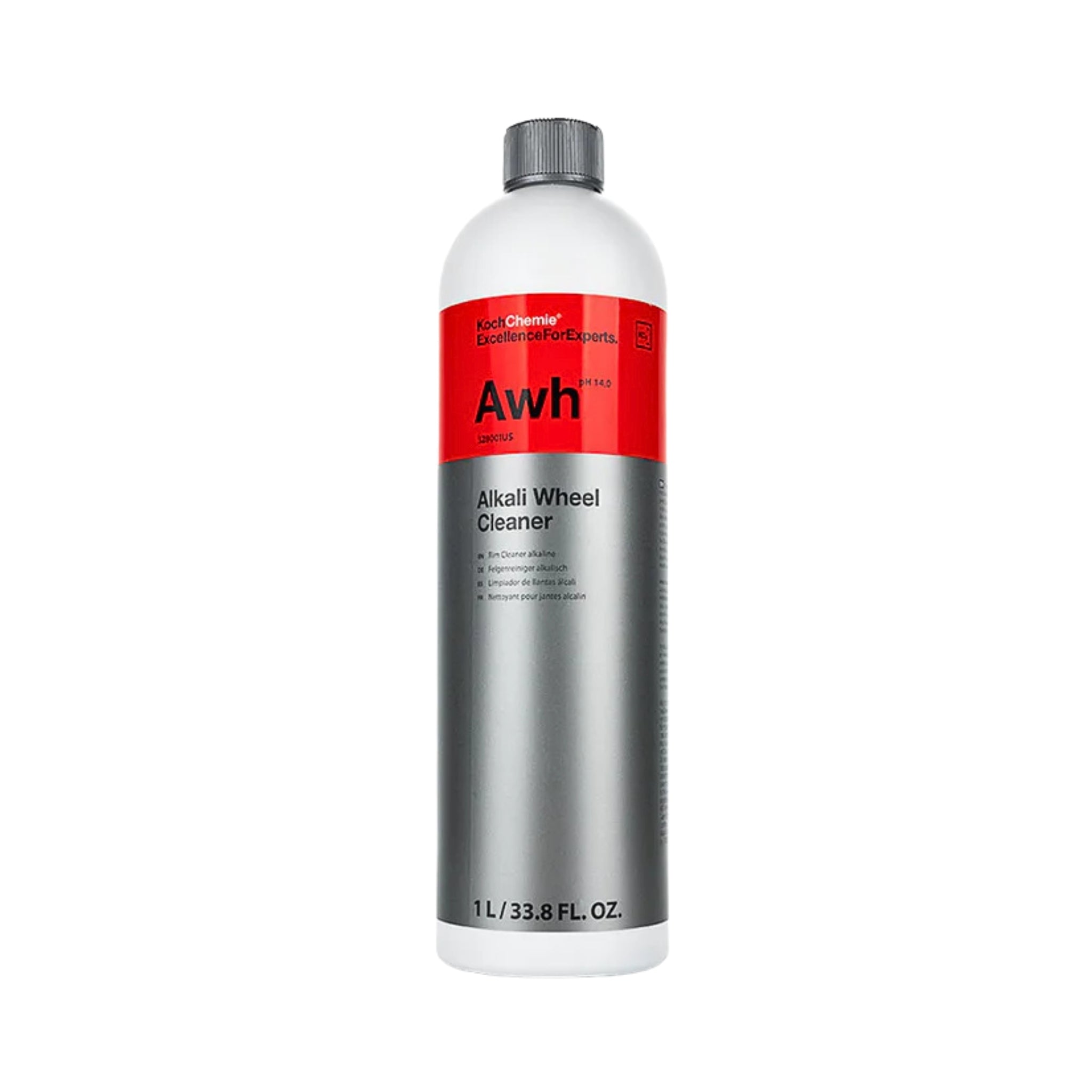 1L of Koch-Chemie Alkali Wheel Cleaner – low-foam, powerful cleaner for brake dust and grime, safe and effective on rims.