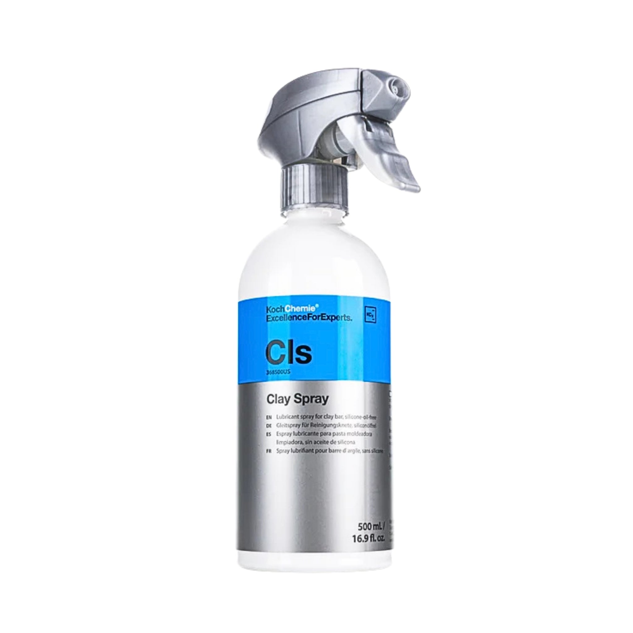Koch-Chemie Clay Spray 500ml, lubricant for smooth, safe use of clay bars and pads on paint, glass, and other surfaces.