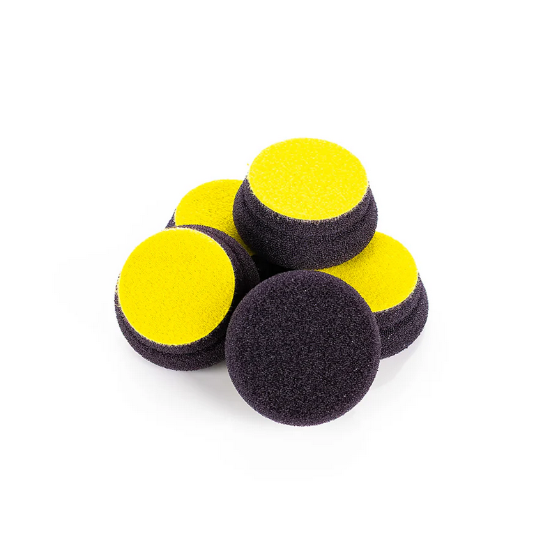 2-inch Koch-Chemie Fine Cut Pad, medium abrasive sponge designed for effective scratch removal and smooth polishing.