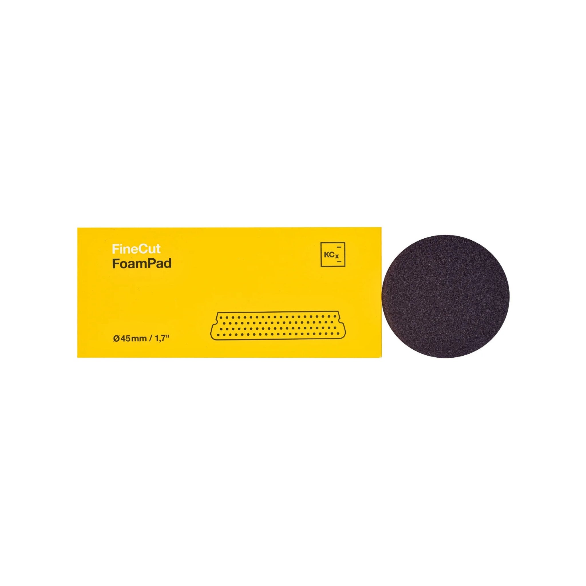 2-inch Koch-Chemie Fine Cut Pad, medium abrasive sponge designed for effective scratch removal and smooth polishing.