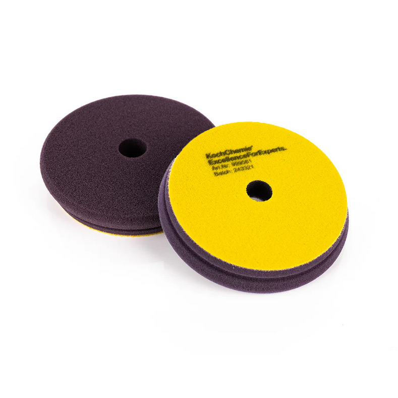 5-inch Koch-Chemie Fine Cut Pad, medium abrasive sponge designed for effective scratch removal and smooth polishing.