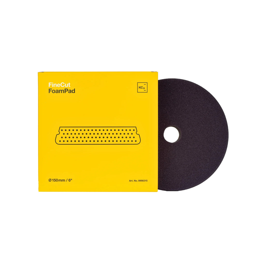 6-inch Koch-Chemie Fine Cut Pad, medium abrasive sponge designed for effective scratch removal and smooth polishing.