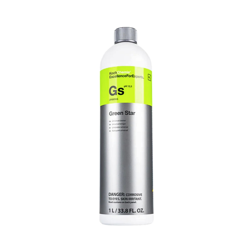 Koch-Chemie Green Star 1L all-purpose cleaner for powerful, alkaline cleaning on vehicles, engines, and floors.