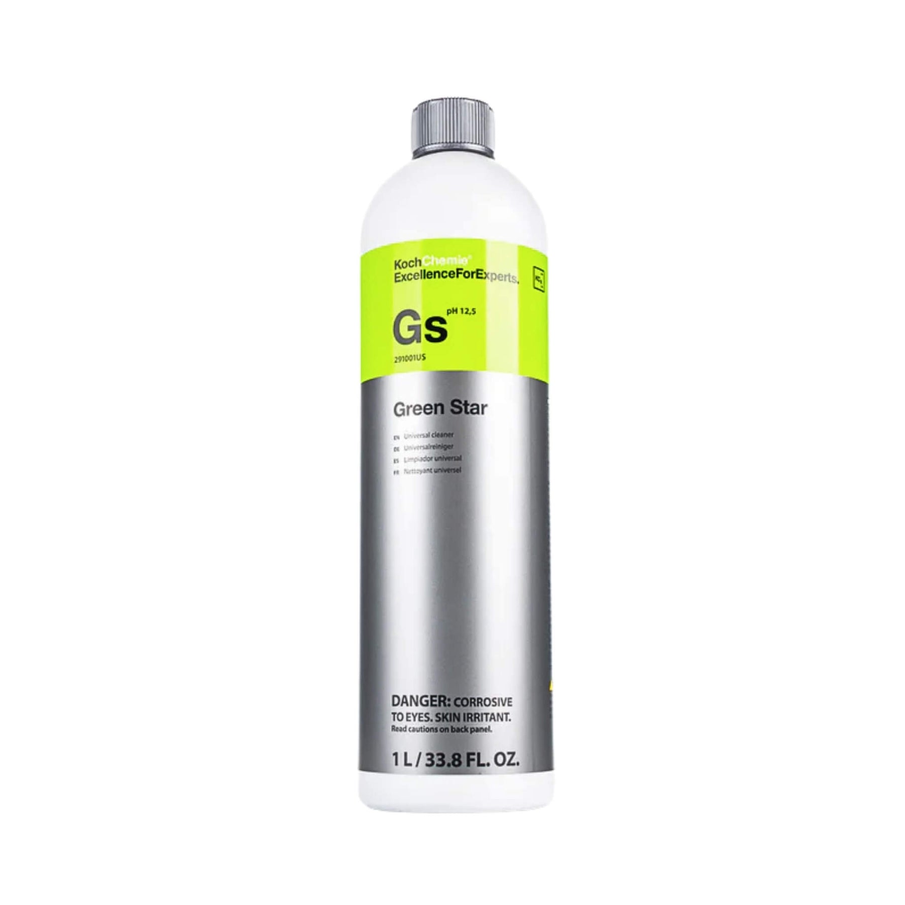Koch-Chemie Green Star 1L all-purpose cleaner for powerful, alkaline cleaning on vehicles, engines, and floors.