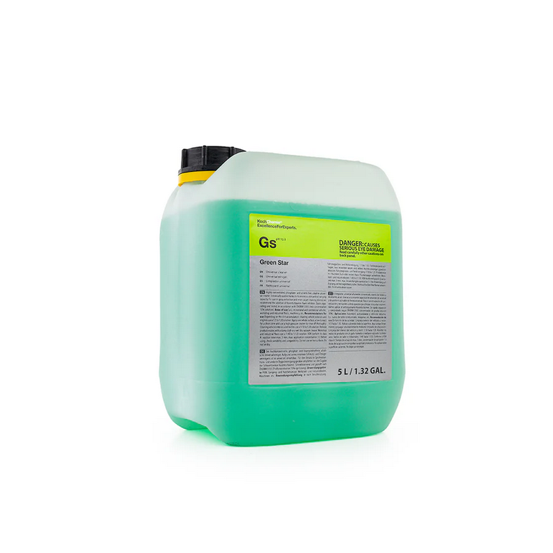Koch-Chemie Green Star 5L all-purpose cleaner for powerful, alkaline cleaning on vehicles, engines, and floors.