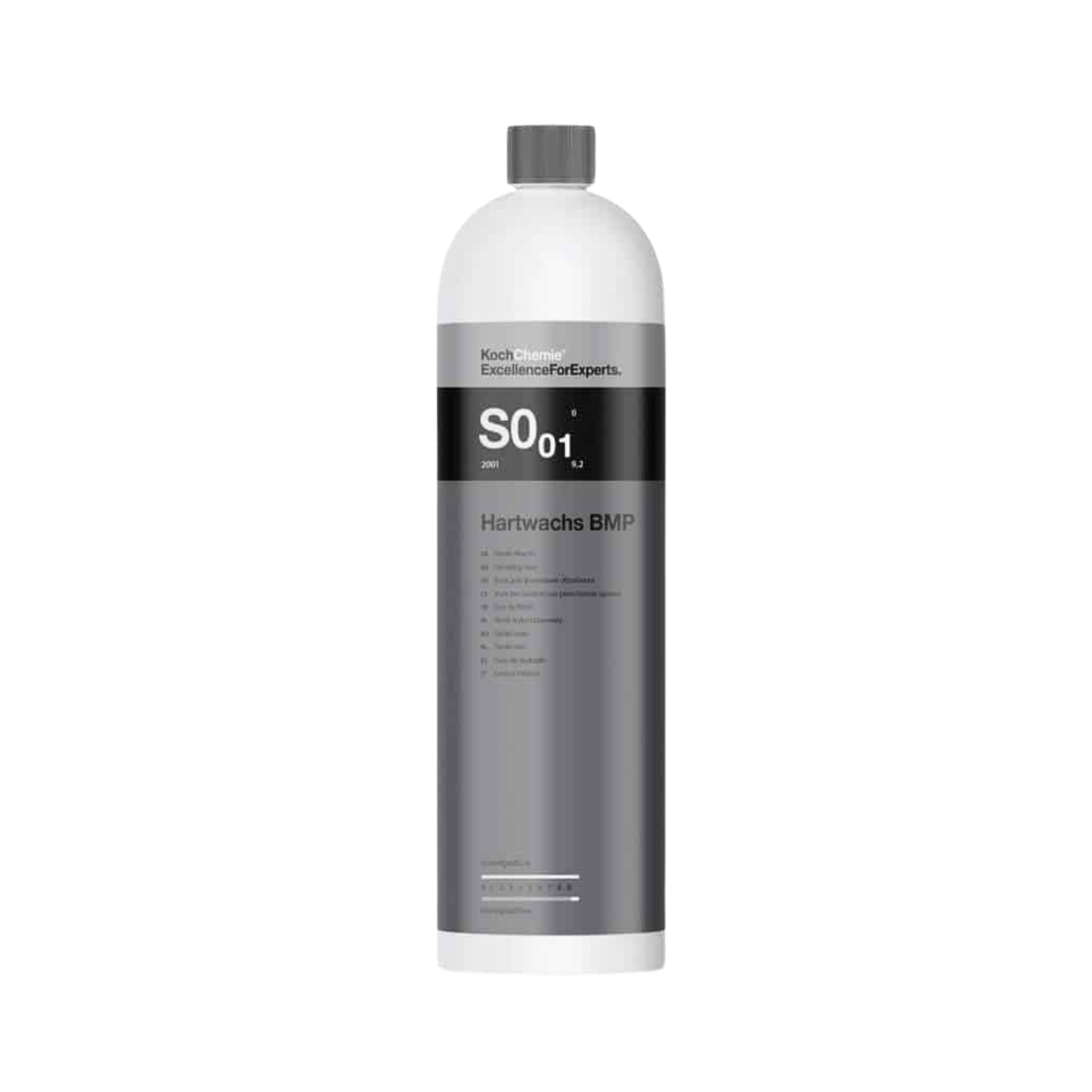 Koch-Chemie Hartwachs BMP S0.01 bottle, a high-gloss sealant for long-lasting vehicle paint protection.
