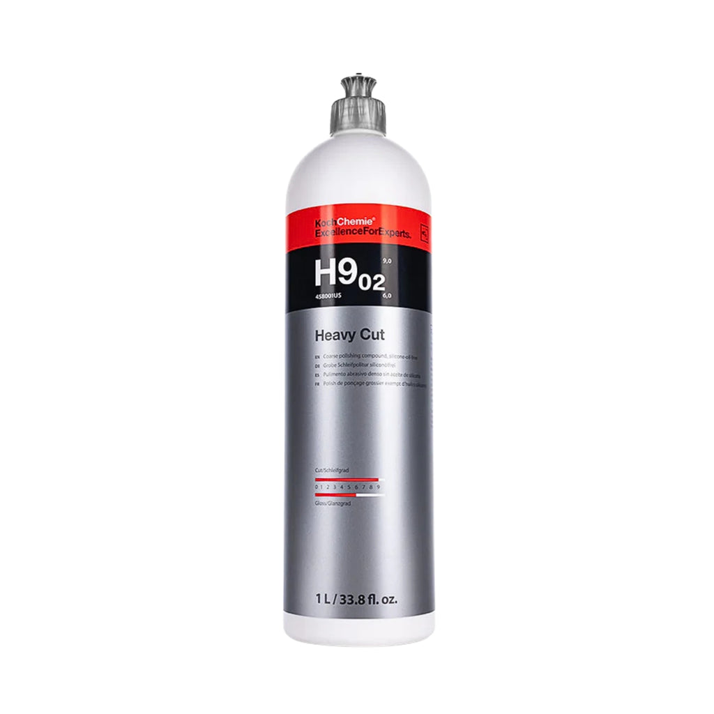 1L Koch-Chemie Heavy Cut H9.02 coarse polishing compound, silicone-oil-free for fast, effective paint correction.