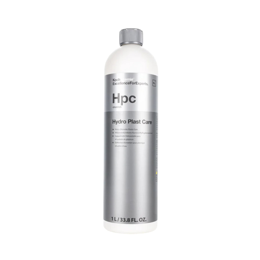 Koch-Chemie Hydro Plast Care, a water-dilutable plastic and rubber care product for interior and exterior use.