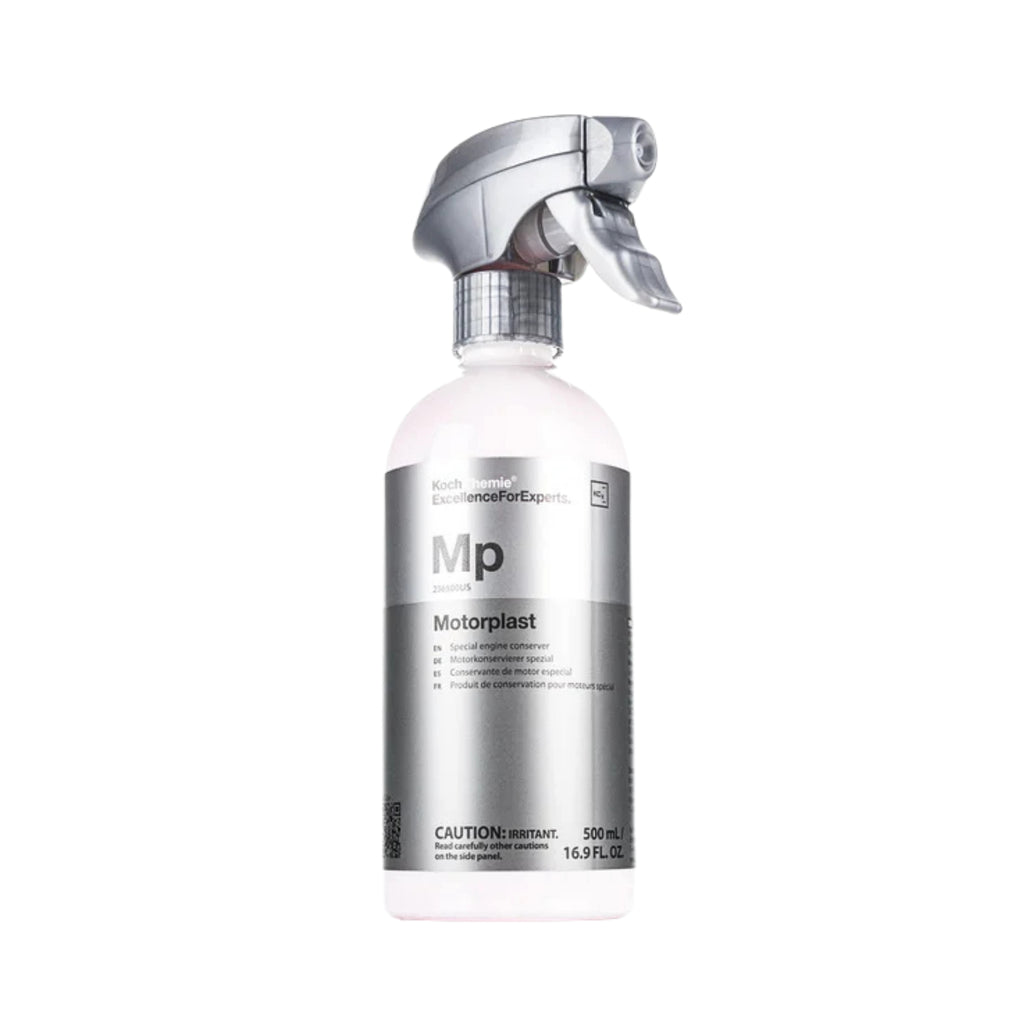 500mL Koch-Chemie Motorplast protective coating for engine bays, providing long-lasting protection and a clean finish.