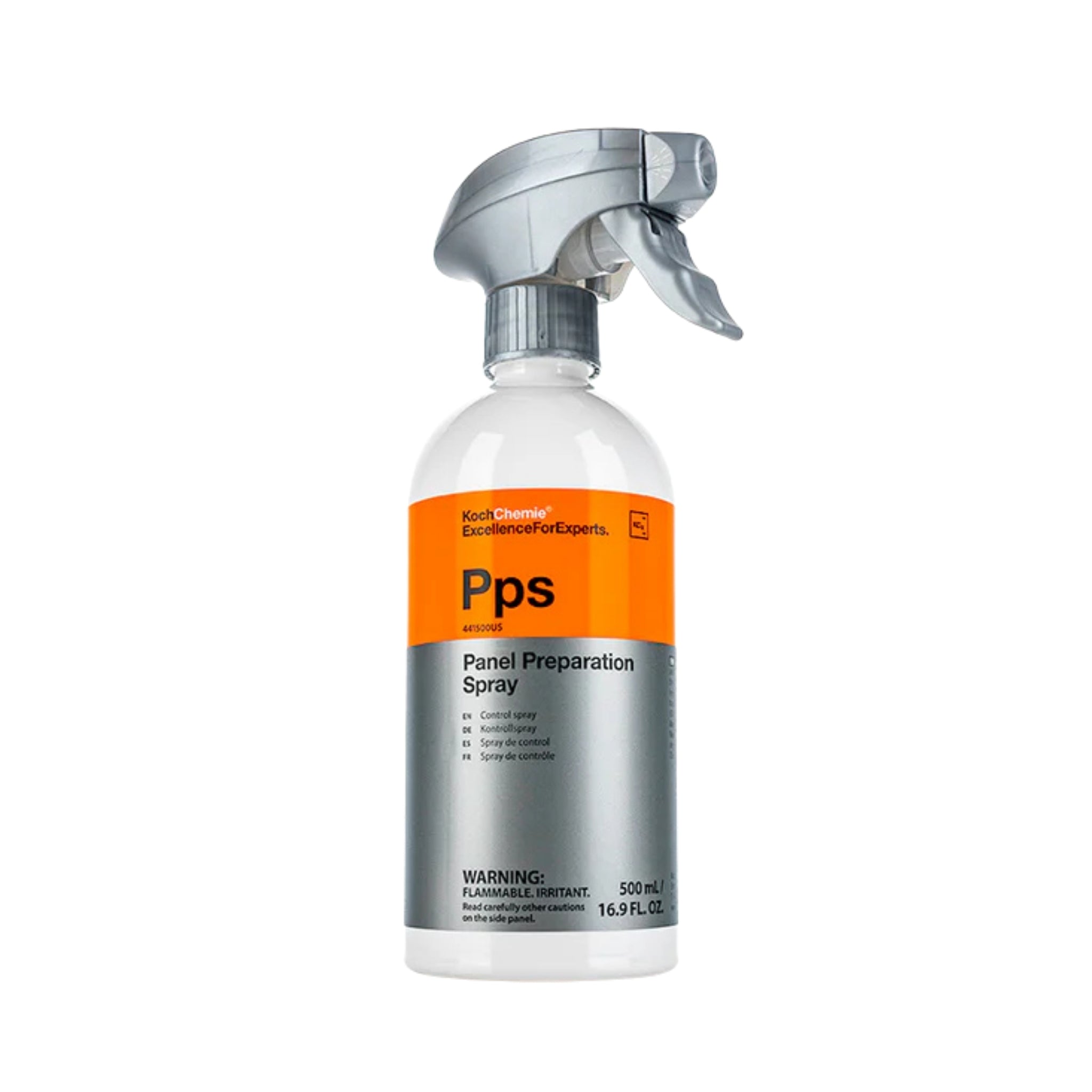 500ml Koch-Chemie Panel Preparation Spray removes grease, silicone, and contaminants for flawless paint adhesion.