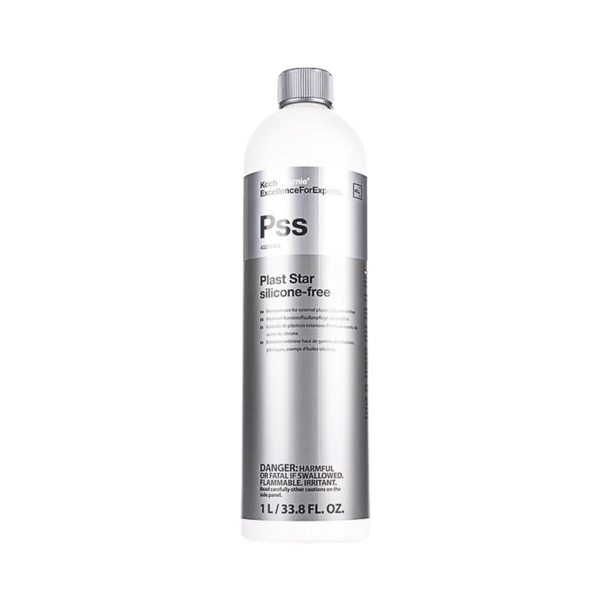 Koch-Chemie Plast Star Silicone-Free 1L premium plastic care, UV-stable, long-lasting protection without silicone oils.