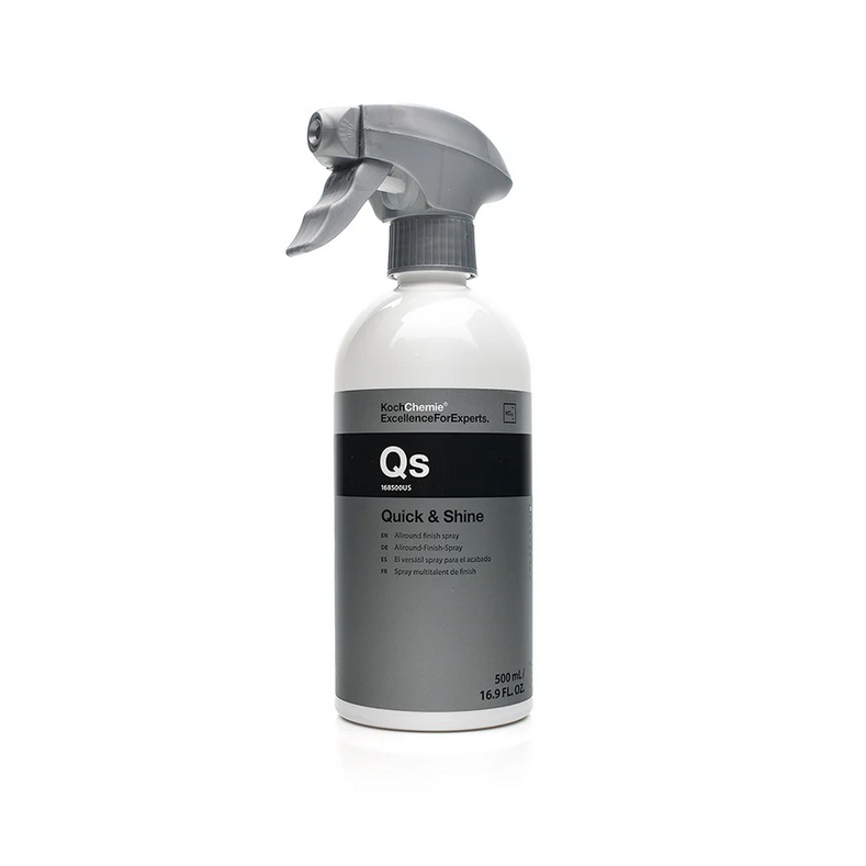 Koch-Chemie Quick & Shine all-around quick detailer for smooth, painted surfaces including vehicles, glass, and plastics.