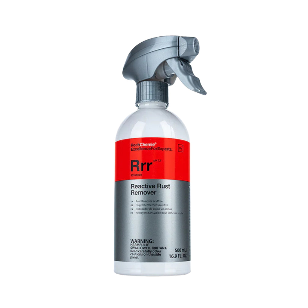Koch-Chemie RRR Reactive Rust Remover bottle used for removing rust and iron deposits from surfaces.