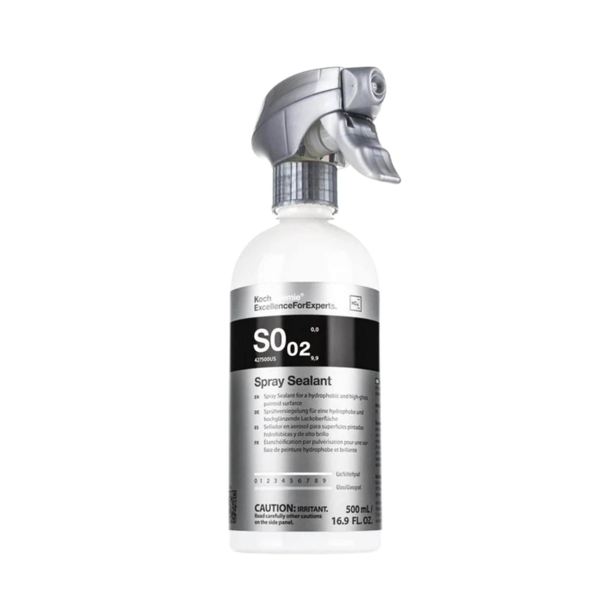 500mL Koch-Chemie S0.02 Spray Sealant bottle for quick, hydrophobic protection and shine on vehicle surfaces.
