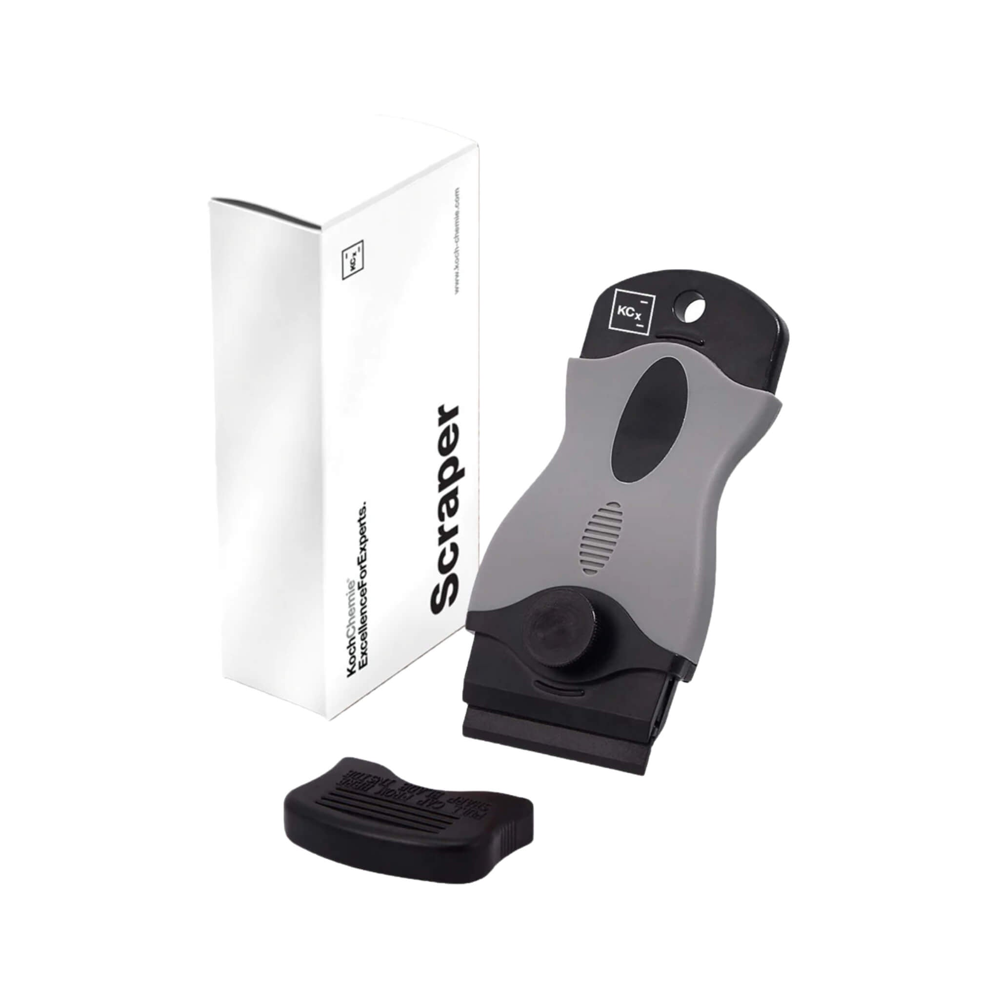 Koch-Chemie Scraper tool for removing stubborn residues from plastic and smooth vehicle surfaces.