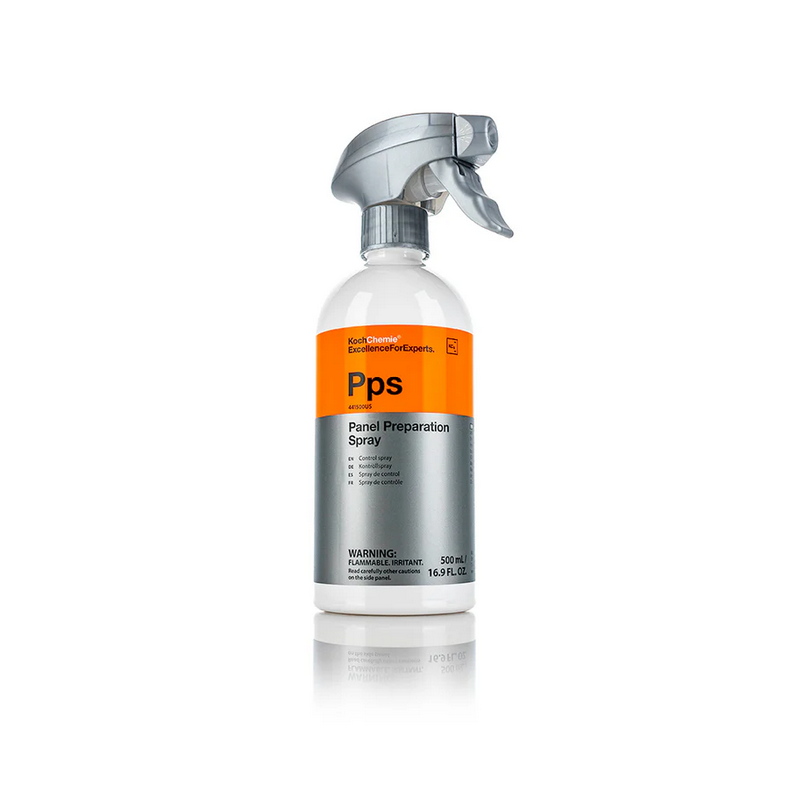 500ml Koch-Chemie Panel Preparation Spray removes grease, silicone, and contaminants for flawless paint adhesion.