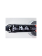 Back of RUPES LHR75 displaying the polycarbonate grip designed to absorb shock during use.