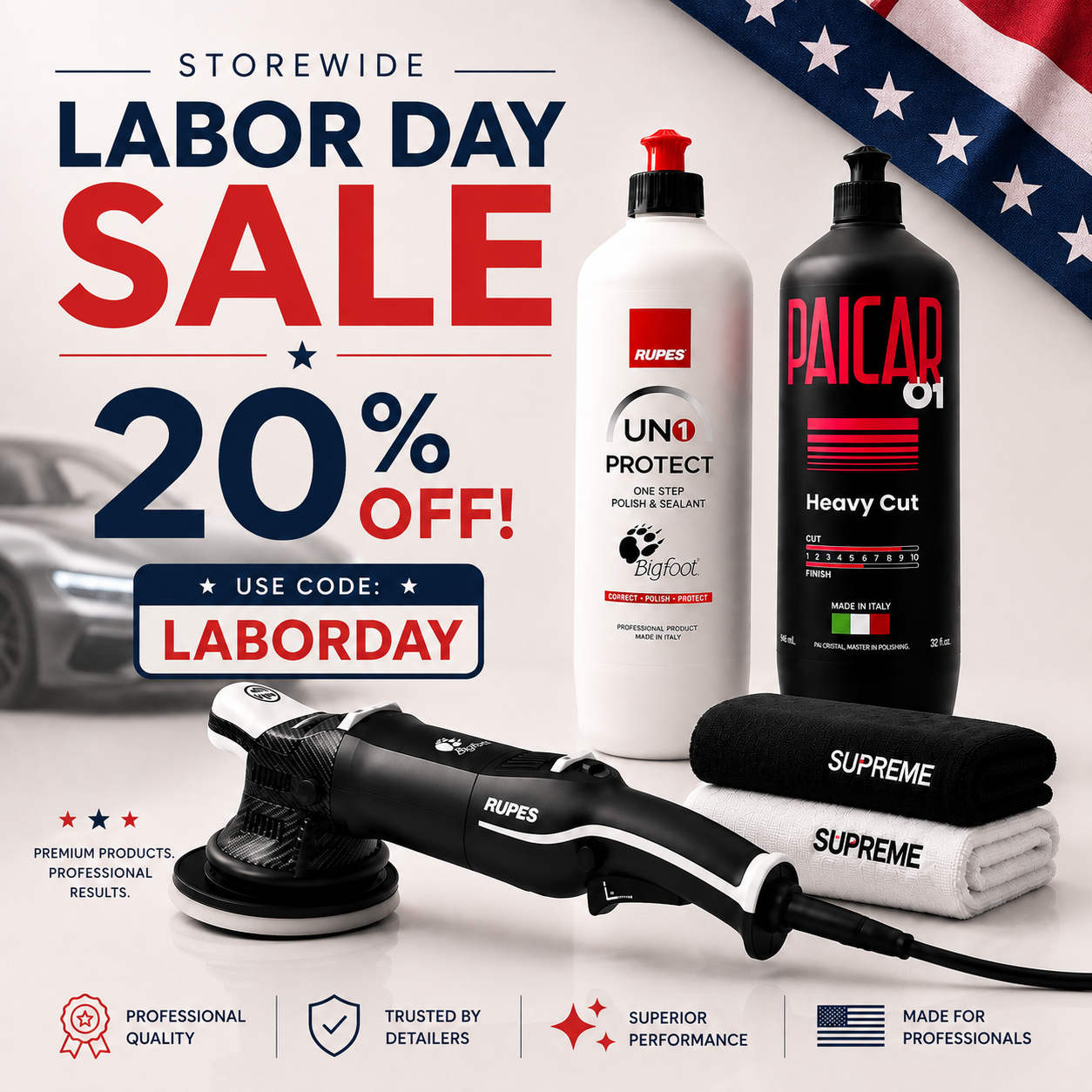 Professional auto detailing products available from Supreme Detailing Superstore