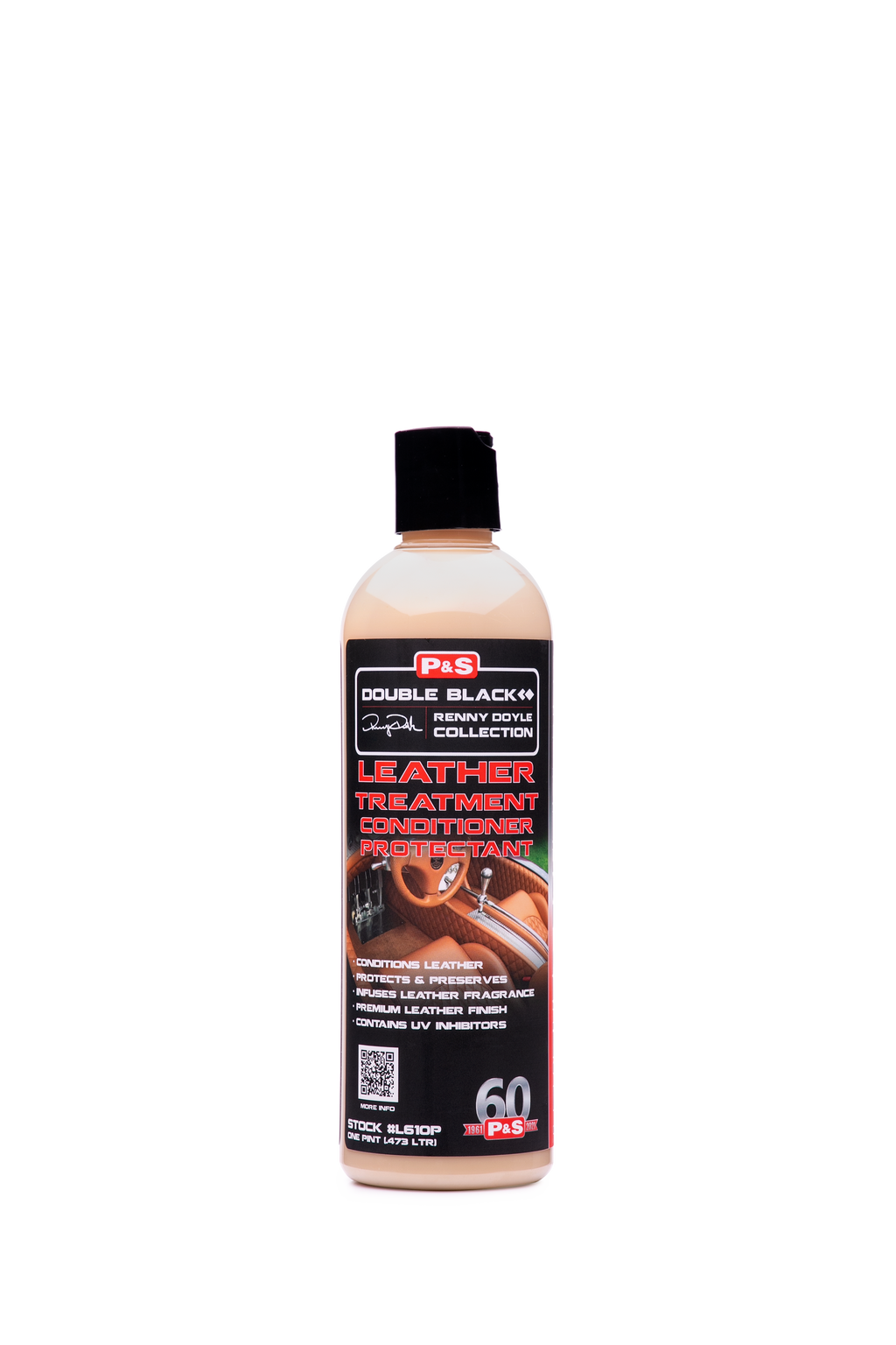 16 oz bottle of P&S Leather Treatment, a conditioner with UV protection and a rich leather scent.