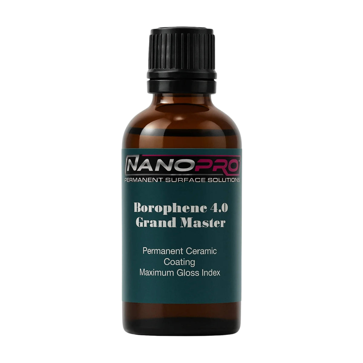 NanoPro Borophene 4.0 GRAND MASTER Ceramic Coating delivers durable paint protection, deep gloss, and hydrophobicity.